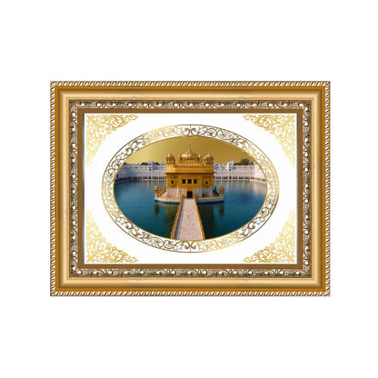 Sri Harmandir Sahib (Golden Temple) | Sikh Sacred Wall & Tabletop Royal Photo Frame in 24K Gold Plated Foil