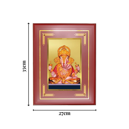 Diviniti 24K Gold Plated Dagadu Ganesha Blessing Tabletop Photo Frame | Wisdom, Prosperity & Divine Grace