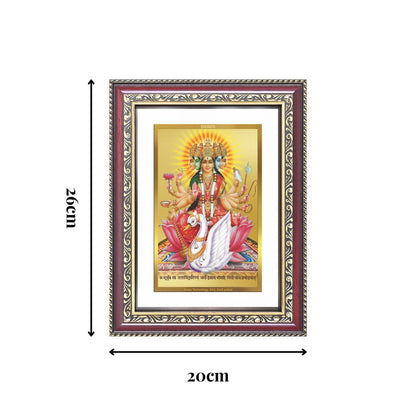 Diviniti 24K Gold Plated Gayatri Maa (Classic) Divine Wall Frame for Home Mandir & Office Decor | Luxury Spiritual Gift