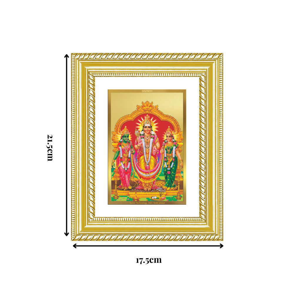 Diviniti 24K Gold Plated Murugan Velli (Classic) Divine Wall and Table Top Frame for Home Mandir & Office Decor | Luxury Spiritual Gift