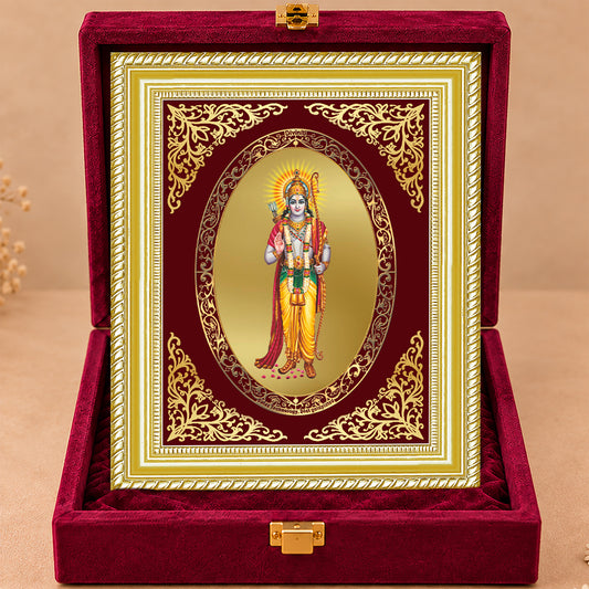 24K Gold-Plated Lord Ram Ji Frame | Premium Gift Box | 35x27 CM