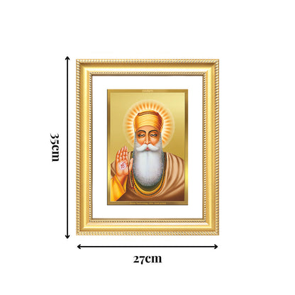 Diviniti 24K Gold Plated Guru Nanak Dev Ji (Classic) Sacred Sikh Wall Frame for Home Decor & Office Ambiance | Premium Spiritual Gift