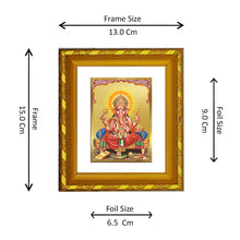 Load image into Gallery viewer, DIVINITI 24K Gold Plated Ganesha Wall Photo Frame For Home Decor, Good Fortune, Puja (15.0 X 13.0 CM)
