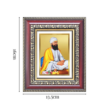 Diviniti 24K Gold Plated Guru Tegh Bahadur Sahib Ji (Classic) Sacred Sikh Table Top Frame for Home Decor & Office Ambiance | Premium Spiritual Gift