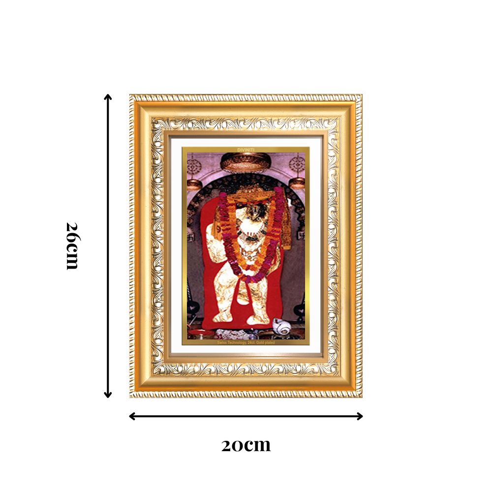 Diviniti 24K Gold Plated Mehndipur Balaji (Classic) Divine Wall Frame for Home Mandir & Office Decor | Luxury Spiritual Gift