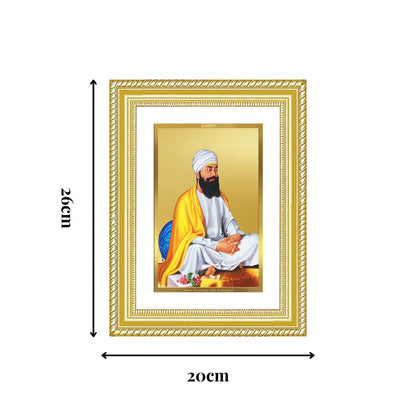 Diviniti 24K Gold Plated Guru Tegh Bahadur Sahib Ji (Classic) Sacred Sikh Wall Frame for Home Decor & Office Ambiance | Premium Spiritual Gift