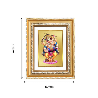 Diviniti 24K Gold Plated Dancing Ganesha (Classic) Divine Wall and Table Top Frame for Home Mandir & Office Decor | Luxury Spiritual Gift