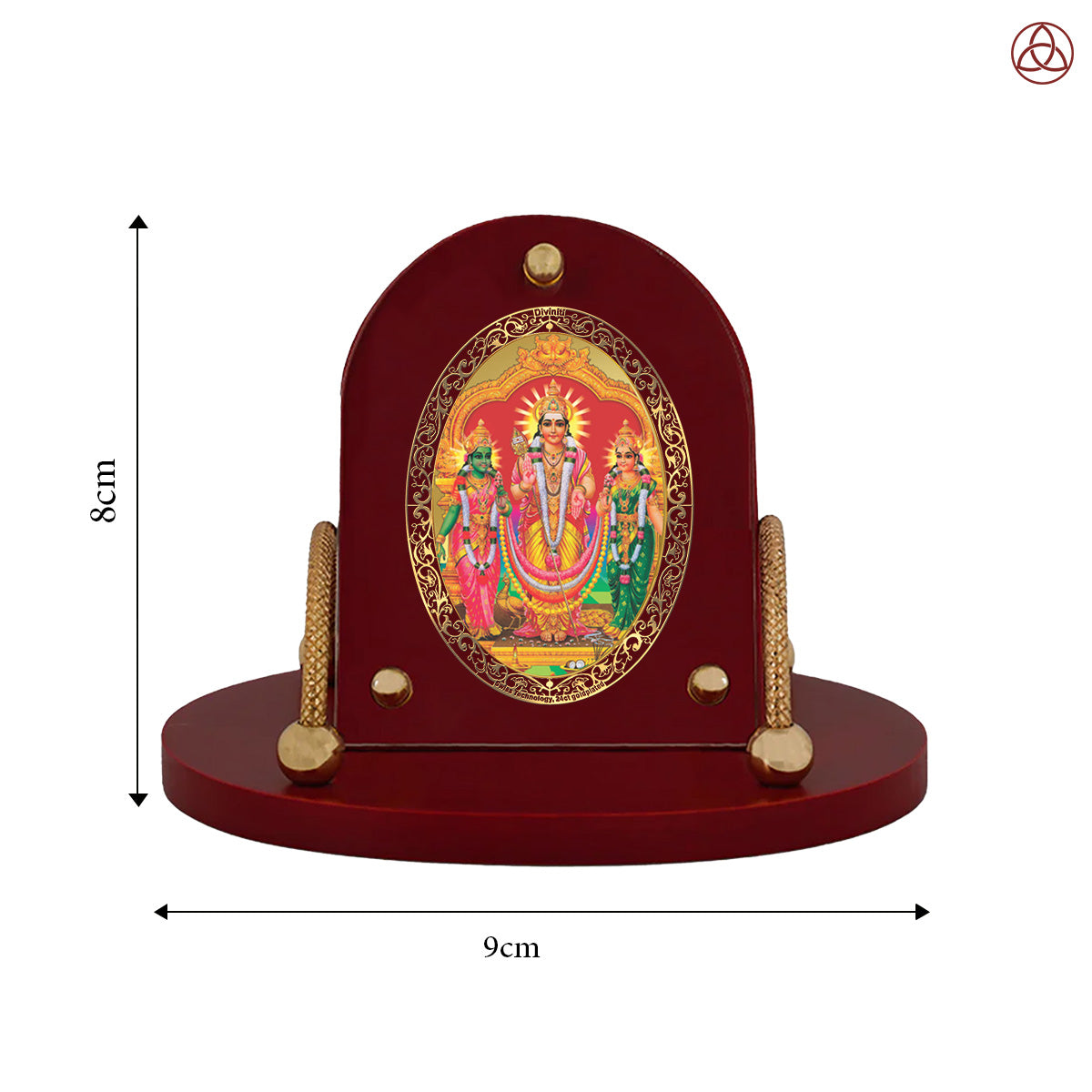 Murugan Velli | Lord Murugan (Kartikeya) 24K Gold Plated Divine Photo Frame for Car Dashboard, Home Décor & Tabletop | Blessings of Courage, Victory & Protection