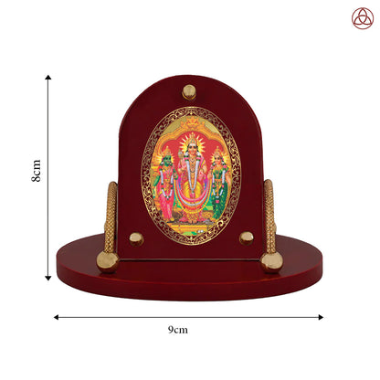 Murugan Velli | Lord Murugan (Kartikeya) 24K Gold Plated Divine Photo Frame for Car Dashboard, Home Décor & Tabletop | Blessings of Courage, Victory & Protection