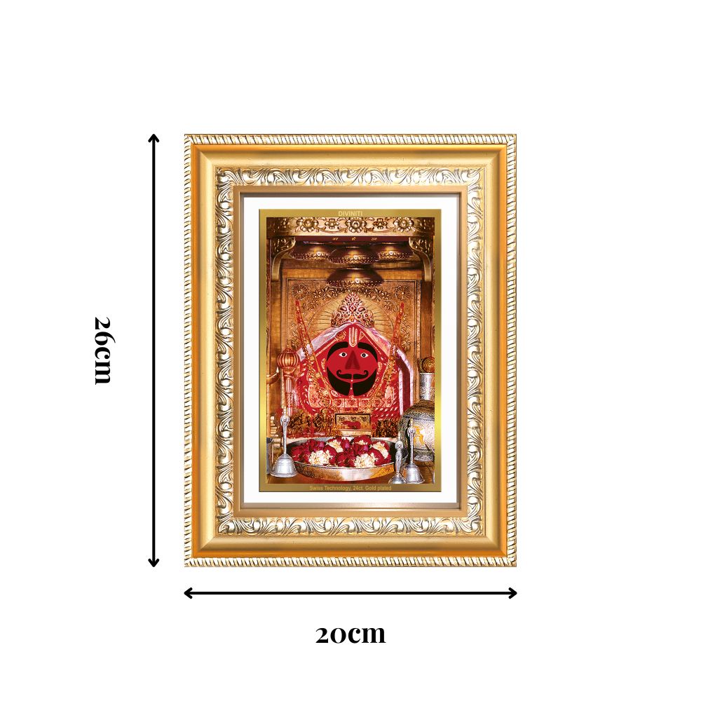 Diviniti 24K Gold Plated Salasar Balaji (Classic) Divine Wall Frame for Home Mandir & Office Decor | Luxury Spiritual Gift