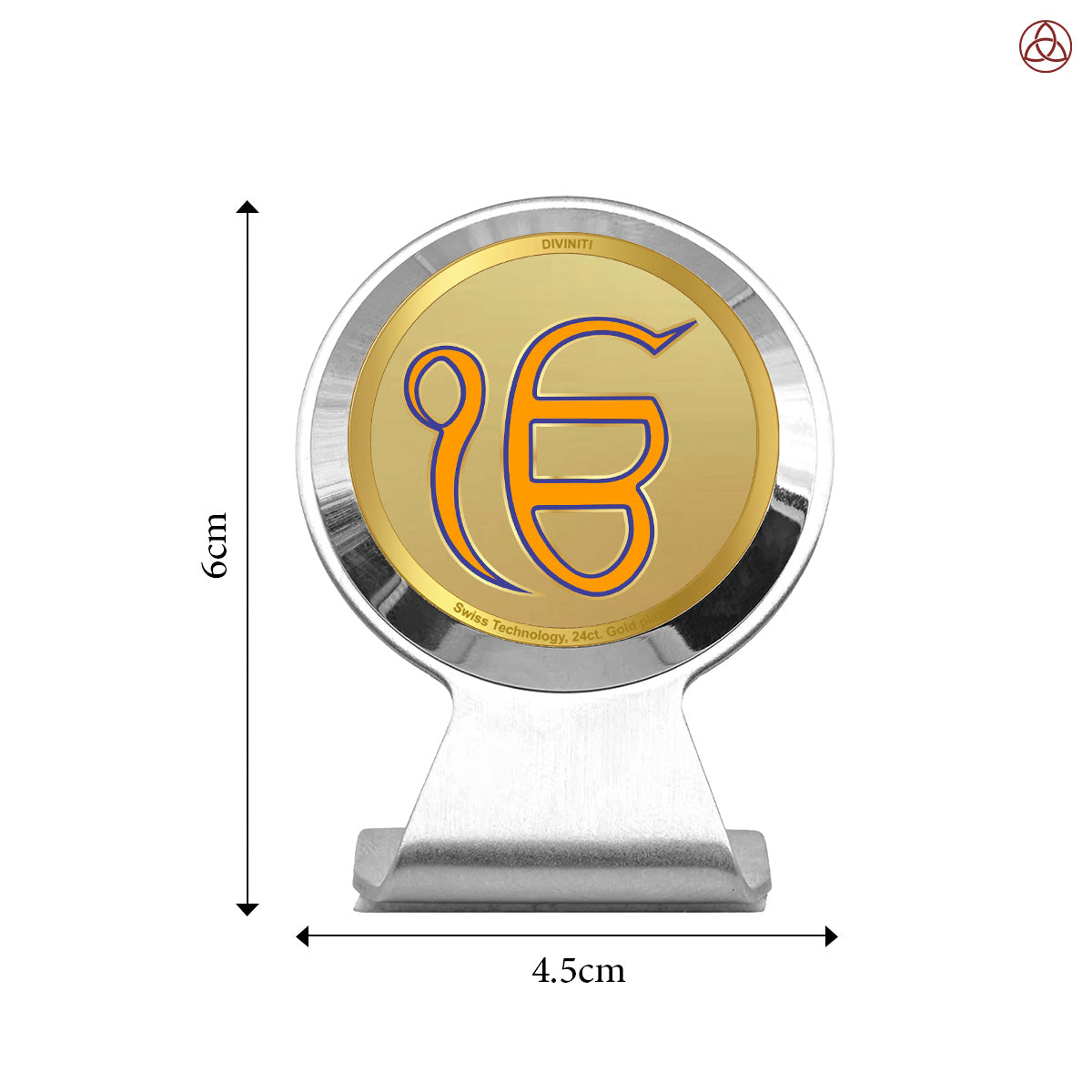 Ik Onkar | Divine Sikh Symbol Car Dashboard & Tabletop Photo Frame in 24K Gold Plated Foil