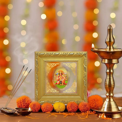 Panchmukhi Hanuman | Divine Five-Faced Hanuman Royal Tabletop Photo Frame in 24K Gold Plated Foil