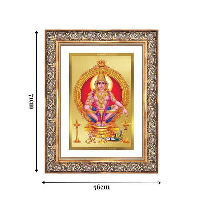 Diviniti 24K Gold Plated Ayyappan Divine Wall Frame for Home Mandir & Office Decor | Luxury Spiritual Gift