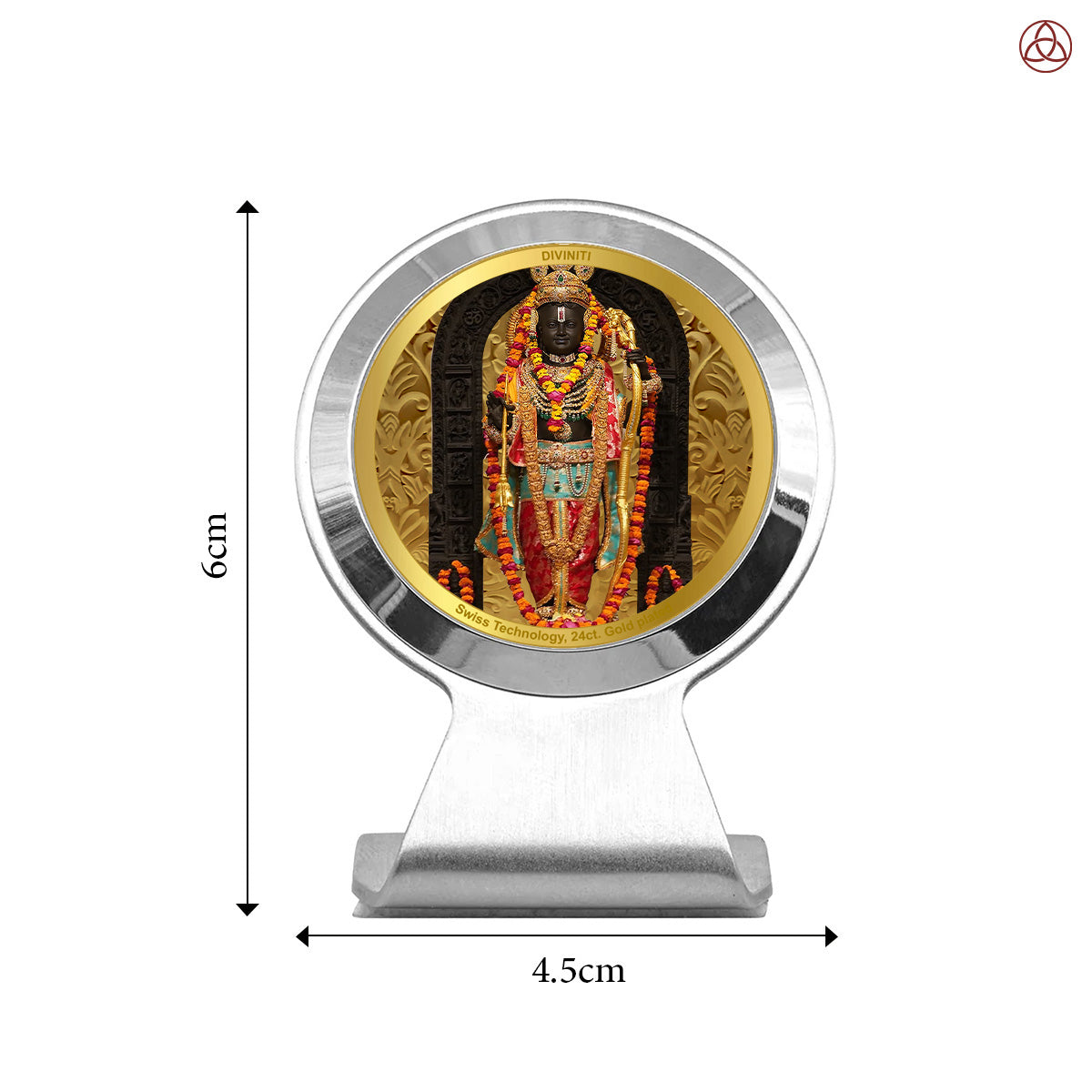 Ram Lalla with Arch | Divine Lord Ram Car Dashboard & Tabletop Photo Frame in 24K Gold Plated Foil