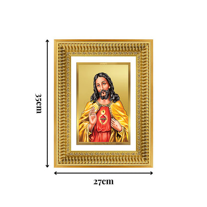 Diviniti 24K Gold Plated Jesus Christ (Classic) Divine Wall Frame for Home Mandir & Office Decor | Luxury Spiritual Gift