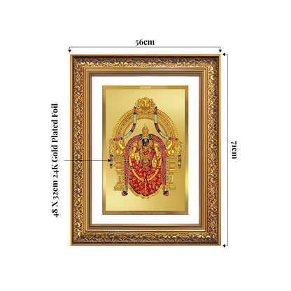 Goddess Padmavati | Consort of Lord Tirupati Balaji Wall Mount Photo Frame in 24K Gold Plated Foil