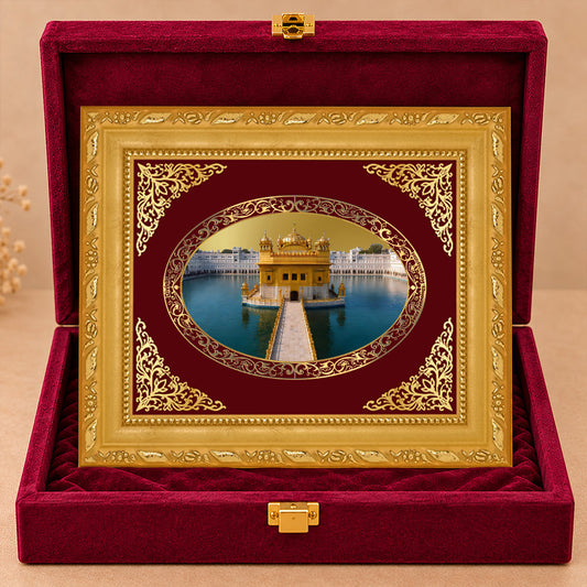 24K Gold-Plated Golden Temple Frame | Premium Gift Box | 21.5x17.5 CM