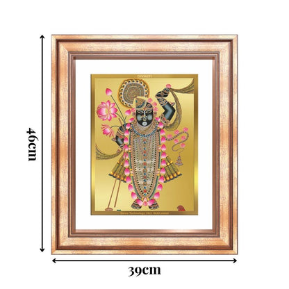 Diviniti 24K Gold Plated Shrinath Ji (Classic) Divine Wall Frame for Home Mandir & Office Decor | Luxury Spiritual Gift