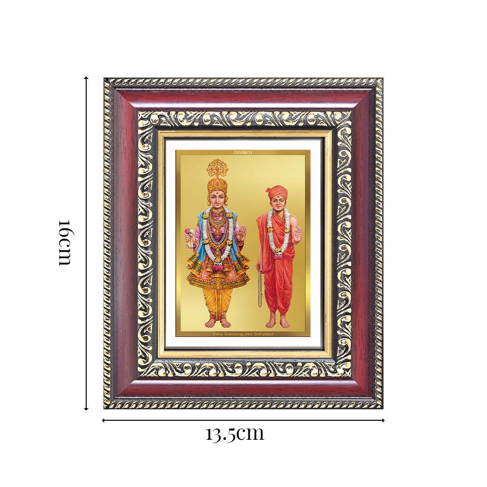 Diviniti 24K Gold Plated Swaminarayan (Classic) Divine Table Top Frame for Home Mandir & Office Decor | Luxury Spiritual Gift