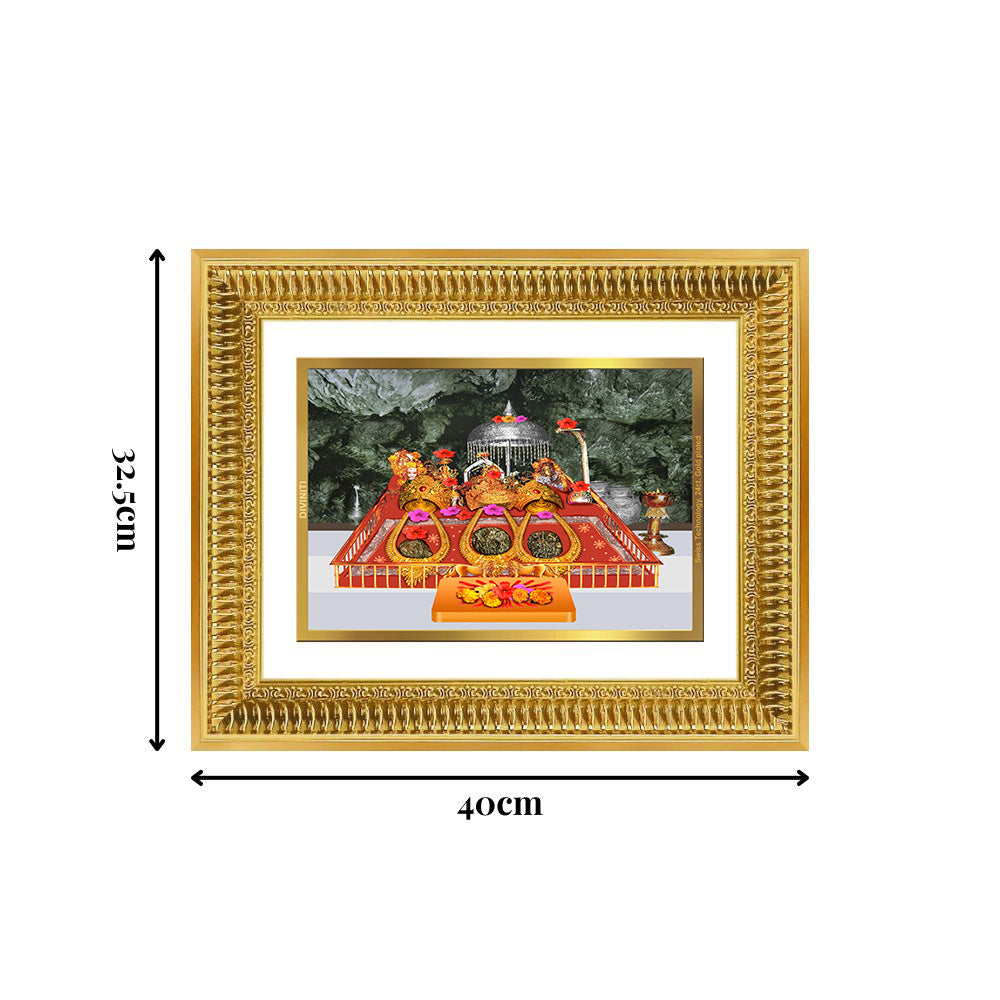 Diviniti 24K Gold Plated Mata Ka Darbar (Classic) Divine Wall Frame for Home Mandir & Office Decor | Luxury Spiritual Gift