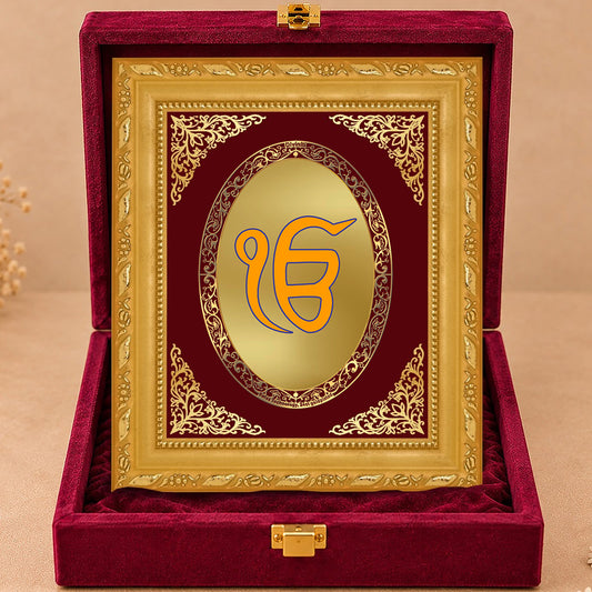 24K Gold-Plated Ik Onkar Frame | Premium Gift Box | 17.5x21.5 CM