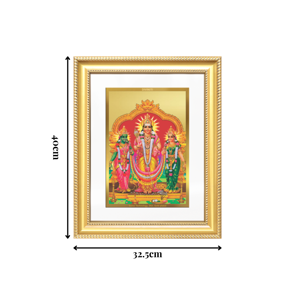 Diviniti 24K Gold Plated Murugan Velli (Classic) Divine Wall Frame for Home Mandir & Office Decor | Luxury Spiritual Gift