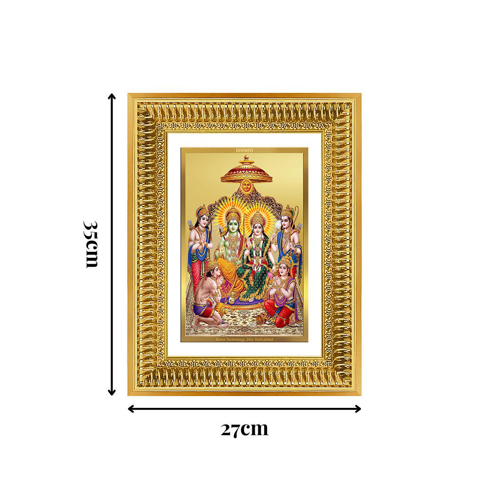 Diviniti 24K Gold Plated Ram Darbar Divine Wall Frame for Home Mandir & Office Decor | Luxury Spiritual Gift