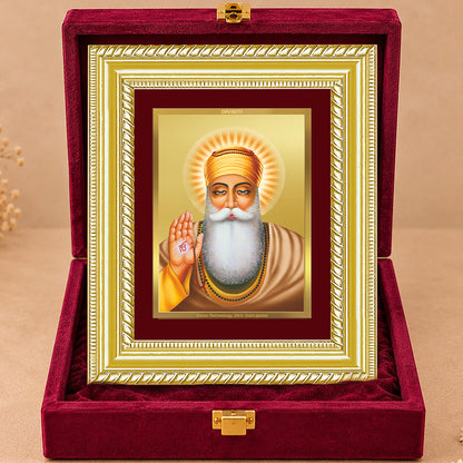 24K Gold-Plated Guru Nanak Frame | Premium Gift Box | 17.5x21.5 CM