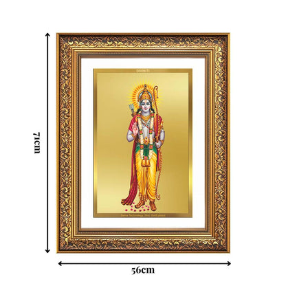 Diviniti 24K Gold Plated Ram Ji (Classic) Divine Wall Frame for Home Mandir & Office Decor | Luxury Spiritual Gift