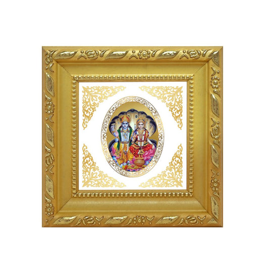 Vishnu Lakshmi | Divine Sacred Couple Royal Tabletop Photo Frame in 24K Gold Plated Foil