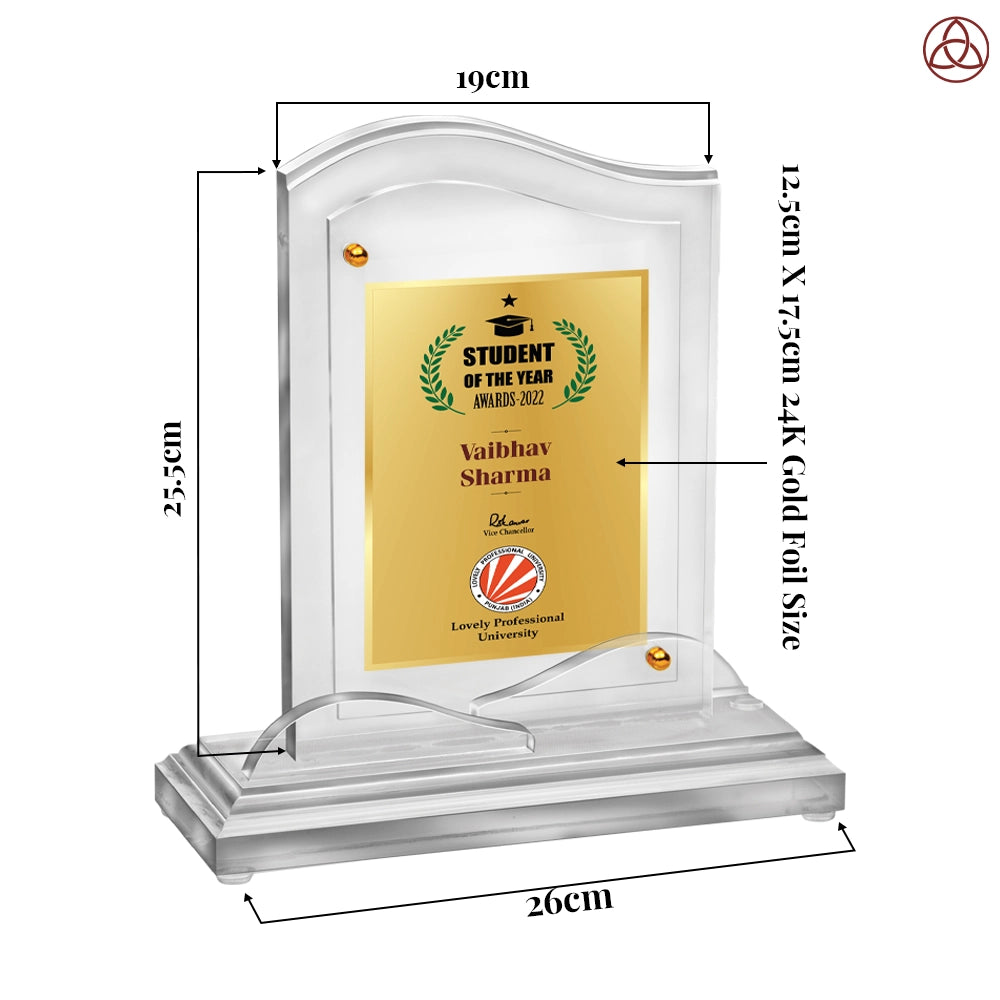 Acrylic Trophy Award |Congratulations Trophy For Celebrations, Ceremony, Events & Functions- Size 2.5