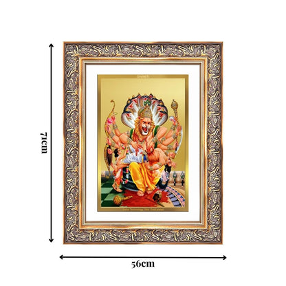 Diviniti 24K Gold Plated Narasimha (Classic) Divine Wall Frame for Home Mandir & Office Decor | Luxury Spiritual Gift