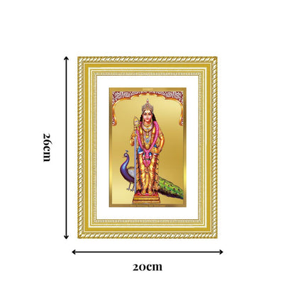 Diviniti 24K Gold Plated Murugan (Classic) Divine Wall Frame for Home Mandir & Office Decor | Luxury Spiritual Gift