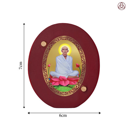 Ram Thakur Car Dashboard & Tabletop Photo Frame, 24K gold-plated, 7x6 cm, intricate design.