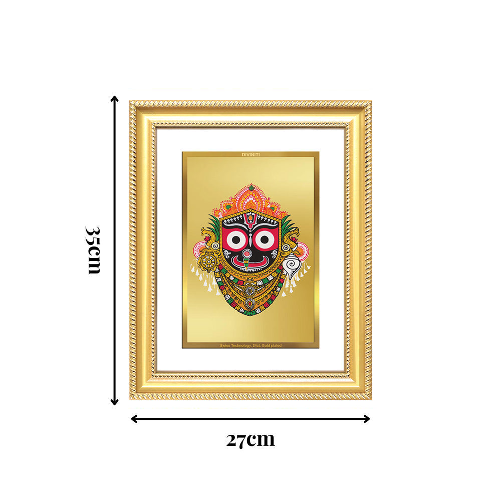 Diviniti 24K Gold Plated Jagannath (Classic) Divine Wall Frame for Home Mandir & Office Decor | Luxury Spiritual Gift