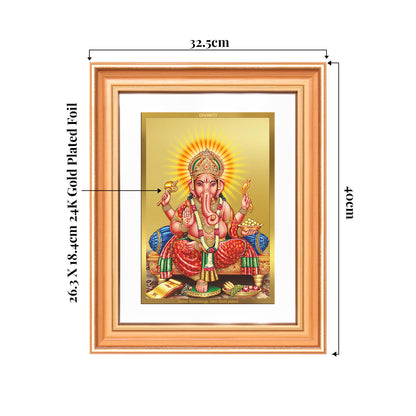 Ganesha | Lord Ganpati Wall Mount Photo Frame in 24K Gold Plated Foil