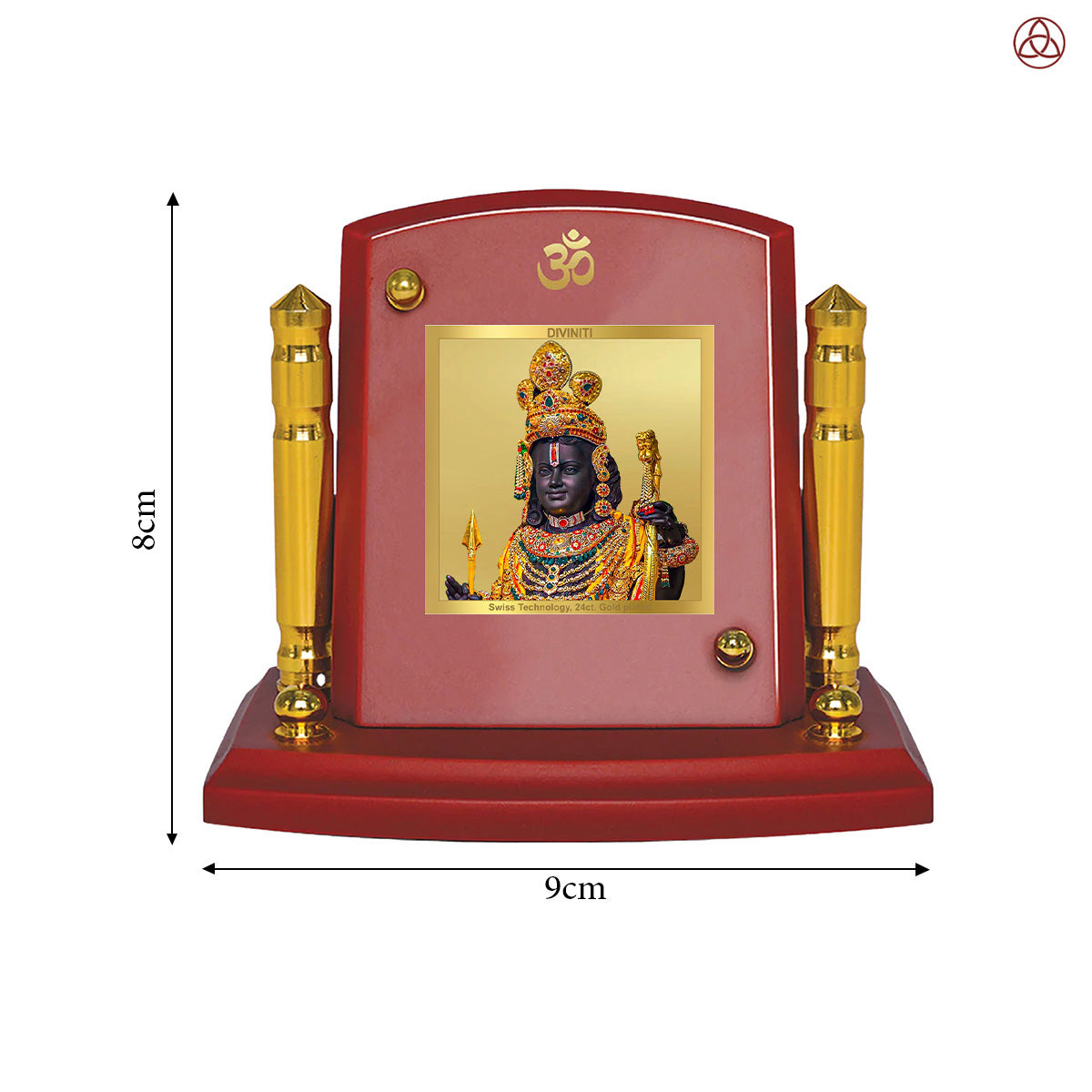 Ram Lalla | Divine Child Form of Lord Ram at Ayodhya Temple Car Dashboard Frame in 24K Gold Plated Foil