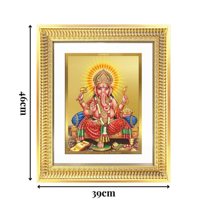 Diviniti 24K Gold Plated Ganesha (Classic) Divine Wall Frame for Home Mandir & Office Decor | Luxury Spiritual Gift