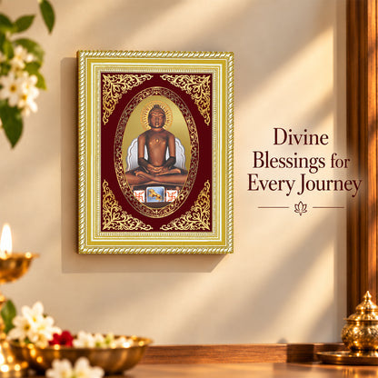 24K Gold-Plated Lord Mahavir Frame | Premium Gift Box | 26x20 CM