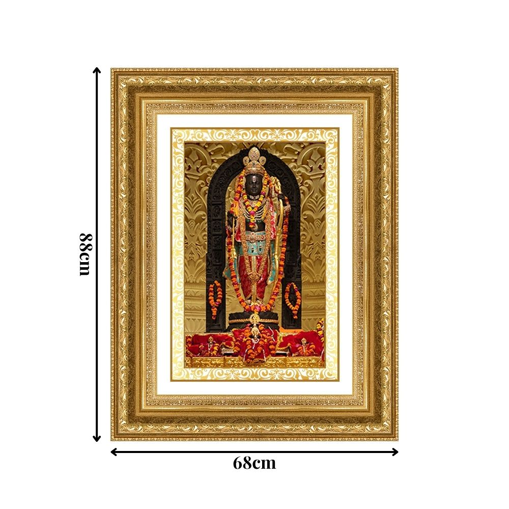 Diviniti 24K Gold Plated Ram Lalla (Classic) Divine Wall Frame for Home Mandir & Office Decor | Luxury Spiritual Gift