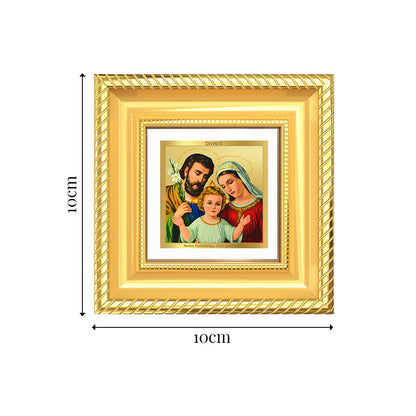 Diviniti Holy Family Tabletop Photo Frame in 24K Gold Plated Foil | Love, Unity & Divine Grace | DG015S1A (10x10 CM)