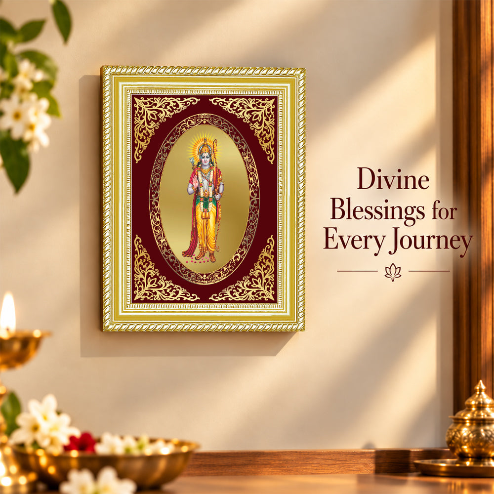 24K Gold-Plated Lord Ram Ji Frame | Premium Gift Box | 26x20 CM