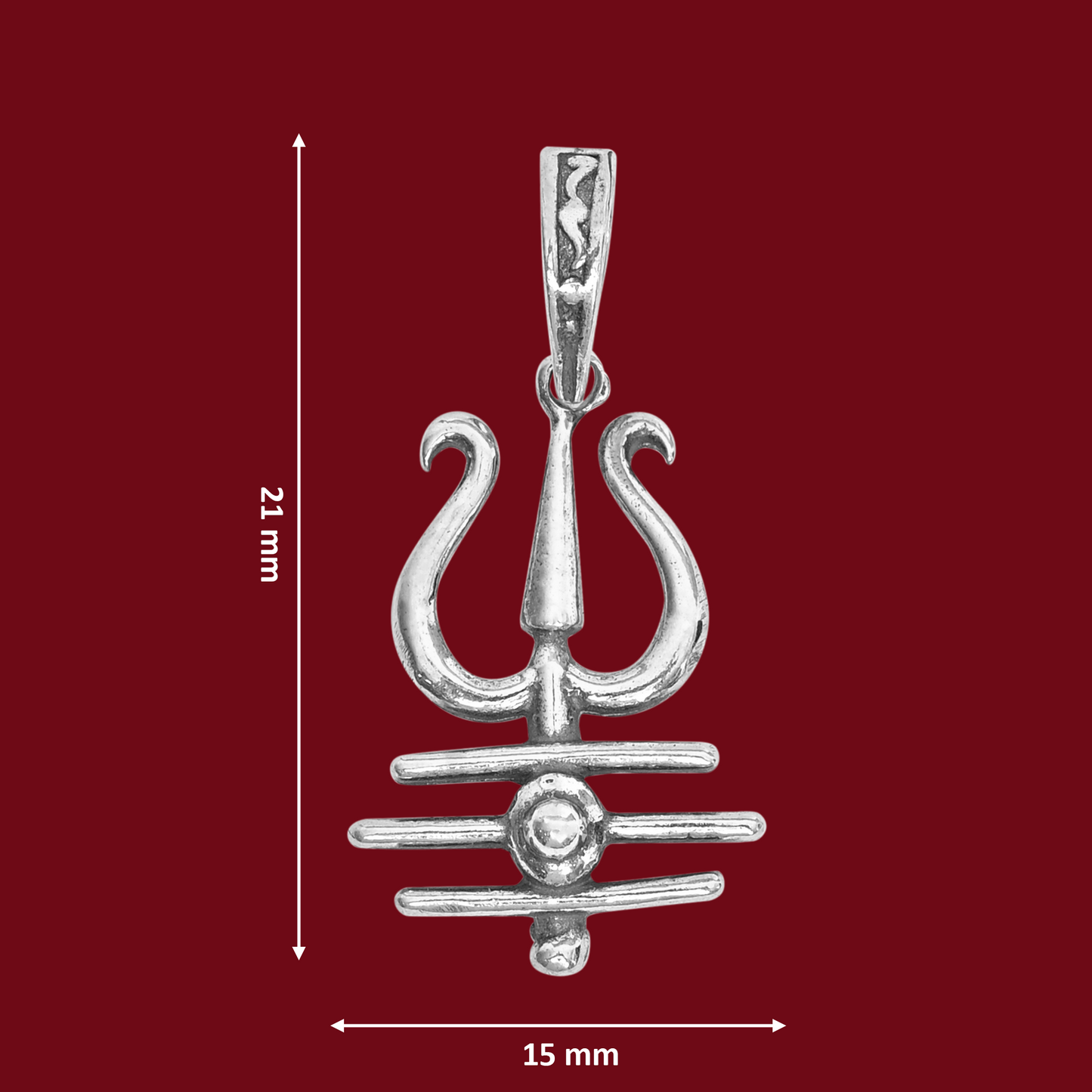 DIVINITI 925 Pure Silver Trishul Pendant for Men, Women & Kids Divine God Pendant for Birthday, Anniversary, Special Occasion Gift (2.1x1.5 CM 3 g)