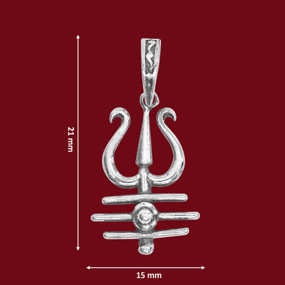 DIVINITI 925 Pure Silver Trishul Pendant for Men, Women & Kids Divine God Pendant for Birthday, Anniversary, Special Occasion Gift (2.1x1.5 CM 3 g)