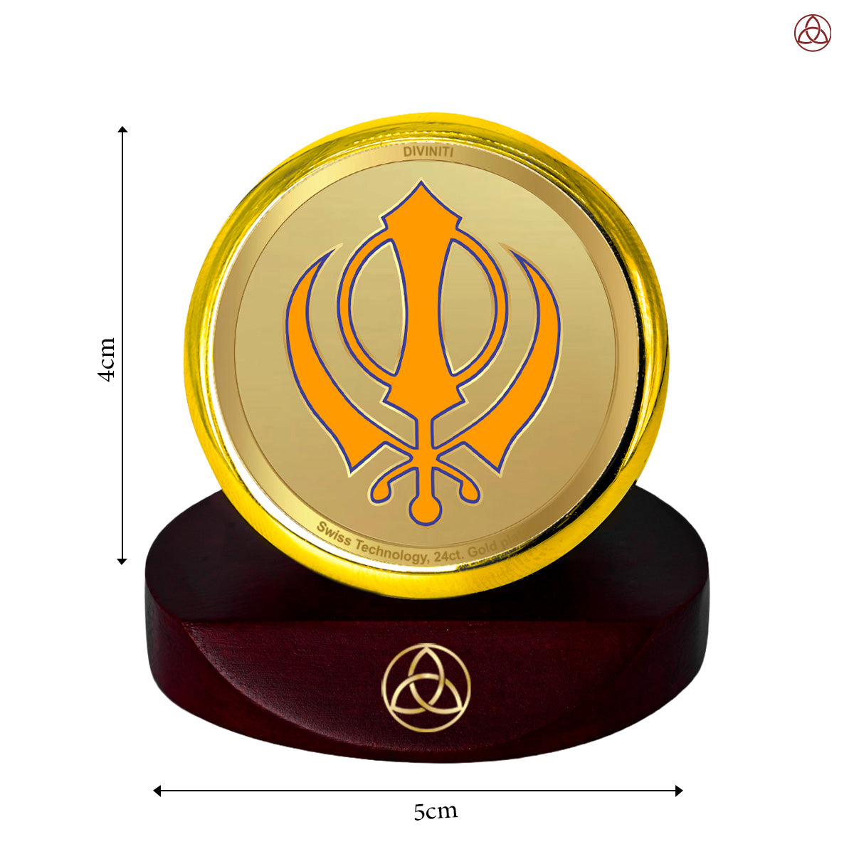 Khanda Sahib | The Emblem of Sikh Courage and Unity in 24K Gold Plated Foil Frame For Sikh Tradition
