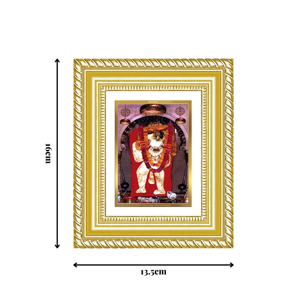 Diviniti 24K Gold Plated Mehndipur Balaji Divine Table Top Frame for Home Mandir & Office Decor | Luxury Spiritual Gift