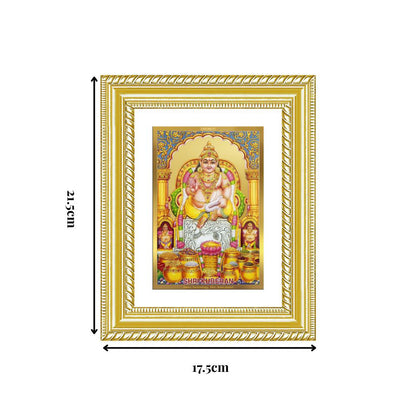 Diviniti 24K Gold Plated Kuber (Classic) Divine Wall and Table Top Frame for Home Mandir & Office Decor | Luxury Spiritual Gift