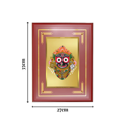 Diviniti 24K Gold Plated Lord Jagannath Blessing Tabletop Photo Frame | Divine Protection, Compassion & Spiritual Grace