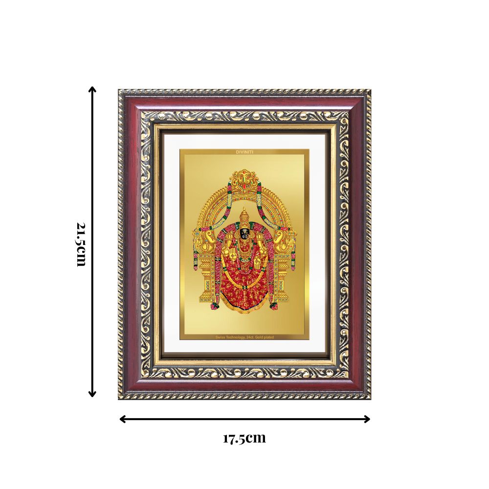 Diviniti 24K Gold Plated Padmavati (Classic) Divine Wall and Table Top Frame for Home Mandir & Office Decor | Luxury Spiritual Gift
