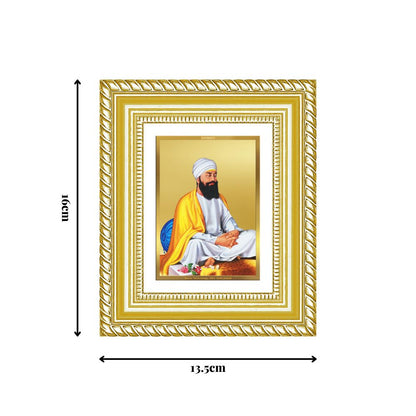 Diviniti 24K Gold Plated Guru Tegh Bahadur Sahib Ji Sacred Sikh Table Top Frame for Home Decor & Office Ambiance | Premium Spiritual Gift